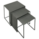 Imez 3-piece Rectangular Metal Nesting Table Grey