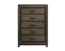 New Classic Furniture Ashland 5 Drawer Chest in Rustic Brown