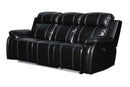 FUSION DUAL RECLINER SOFA W/PWR FTRST-EBONY