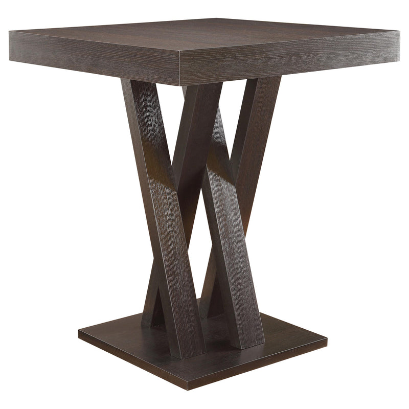 Freda Double X-shaped Base Square Bar Table Cappuccino image