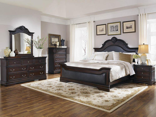 Cambridge Eastern King Panel Bed Cappuccino and Brown image