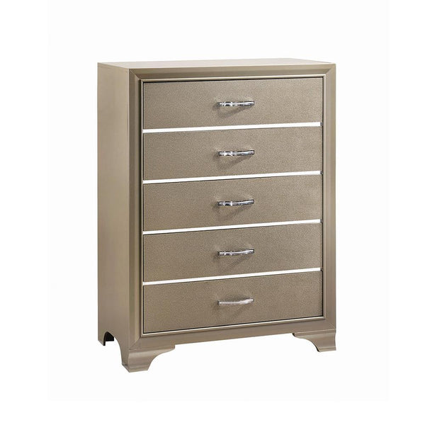 Beaumont 5-drawer Rectangular Chest Champagne image