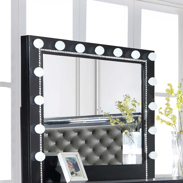 Cappola Black Rectangular Dresser Mirror with Light image