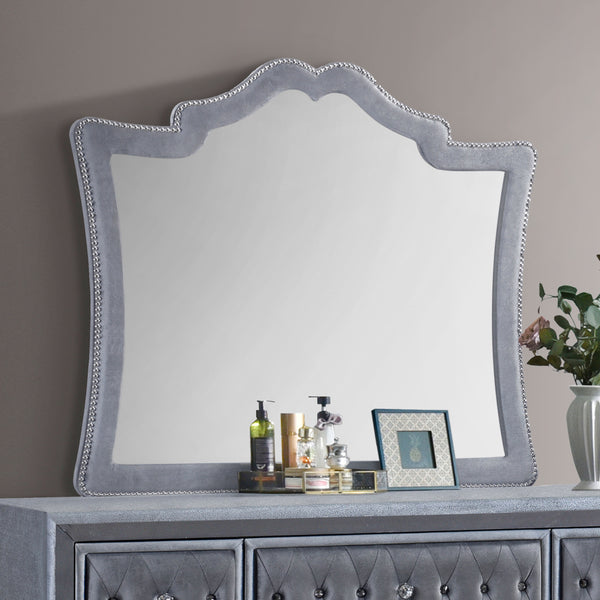 Antonella Dresser Mirror with Nailhead Trim Camel image