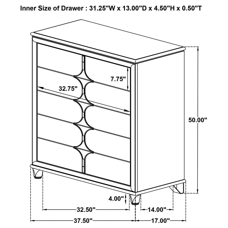 Olivia 5 Pc Bedroom Set