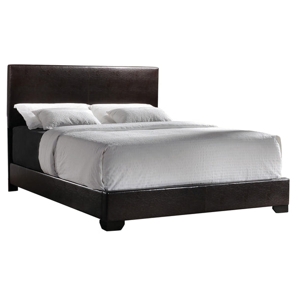 Conner Full Upholstered Panel Bed Dark Brown image