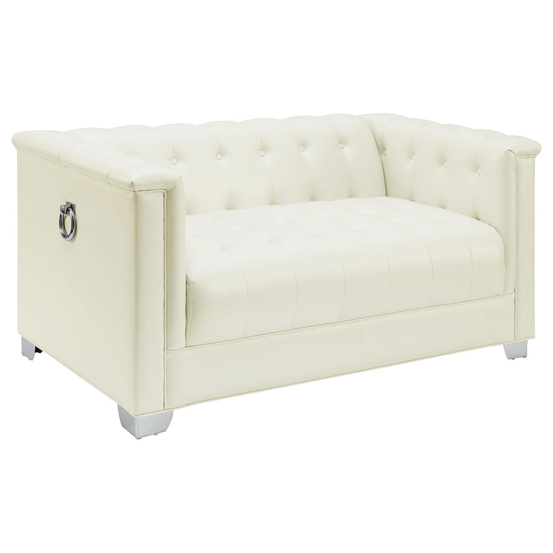 Chaviano Tufted Upholstered Loveseat Pearl White image
