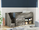 Frandern Loft Bed with Bookcase and Drawer Storage