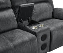 New Classic Furniture Tango Console Loveseat with Speaker and Power Footrest in Shadow