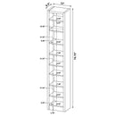 Eliam Rectangular Bookcase with 2 Fixed Shelves Cappuccino