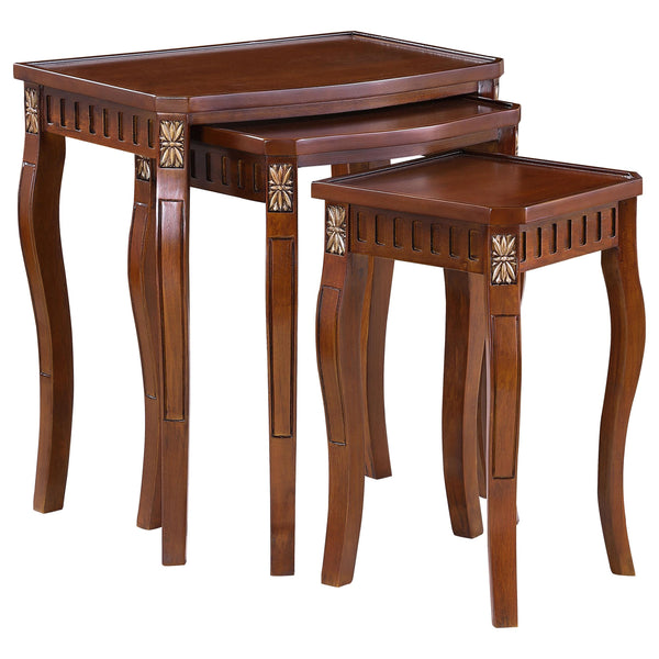 Daphne 3-piece Curved Leg Nesting Tables Warm Brown image
