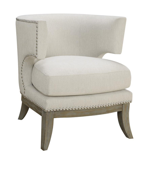Jordan Dominic Barrel Back Accent Chair White and Weathered Grey image