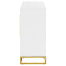 Elsa 2-door Accent Cabinet with Adjustable Shelves White and Gold