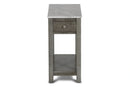 NOAH END TABLE WITH DRAWER-GRAY W/FAUX MARBLE TOP