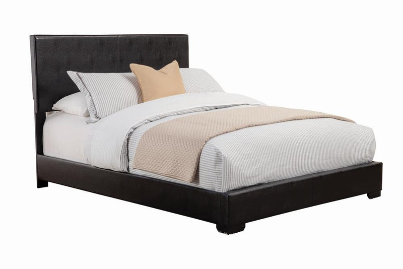 Conner Queen Upholstered Panel Bed Black