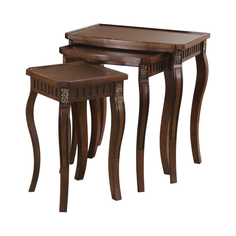 Daphne 3-piece Curved Leg Nesting Tables Warm Brown