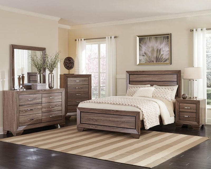 Kauffman Eastern King Panel Bed Washed Taupe