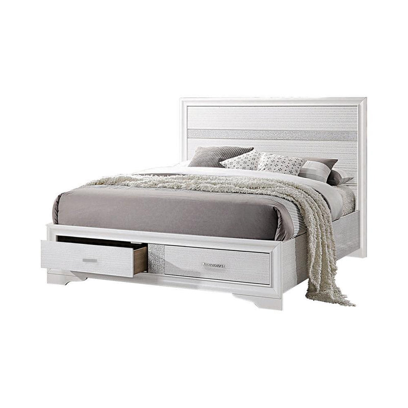 Miranda Eastern King 2-drawer Storage Bed White