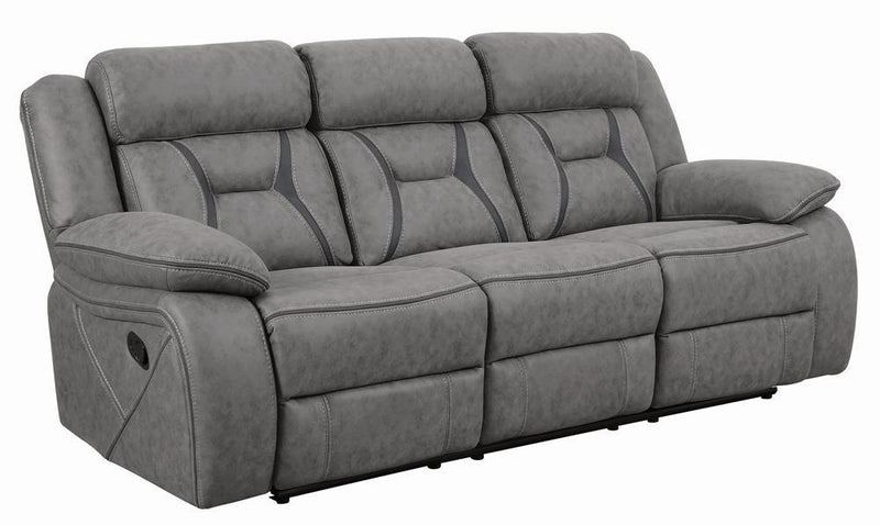 Higgins Pillow Top Arm Upholstered Motion Sofa Grey