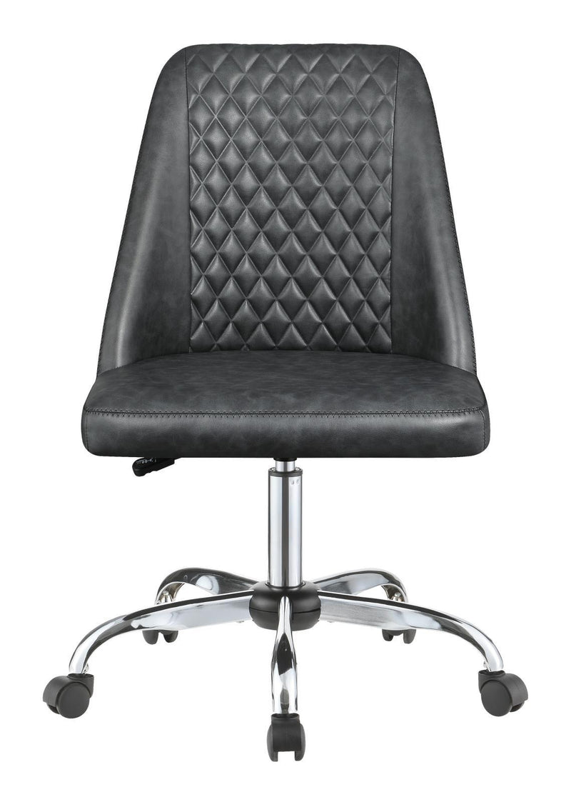 Althea Upholstered Tufted Back Office Chair Grey and Chrome