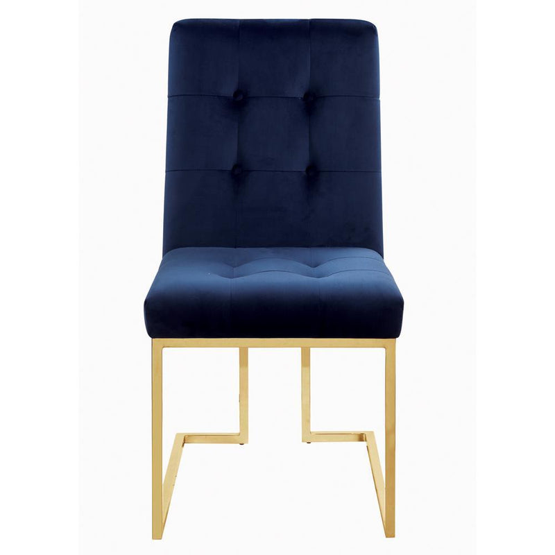 Cisco Tufted Back Side Chairs Ink Blue (Set of 2)