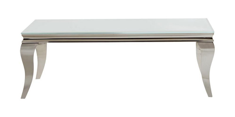 Luna Rectangle Coffee Table White and Chrome