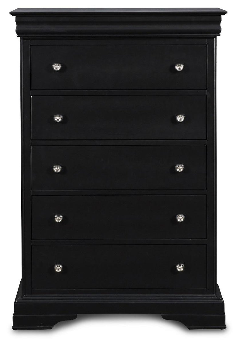 New Classic Belle Rose 5 Drawer Lift Top Chest in Black Cherry