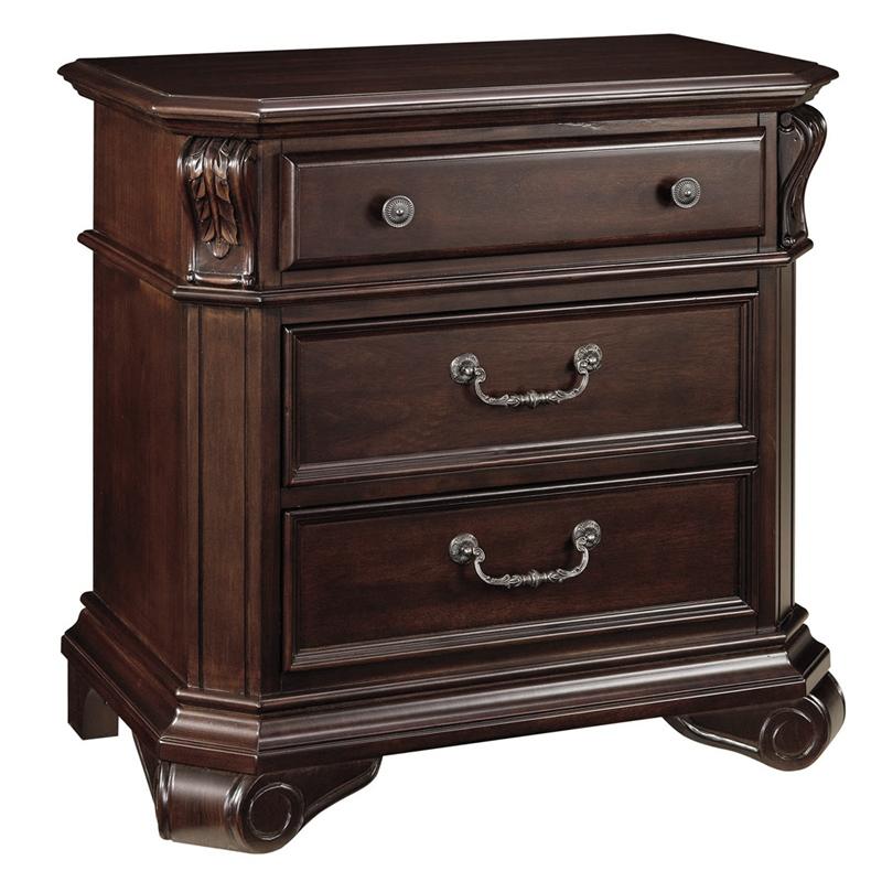 New Classic Emilie 3 Drawer Night Stand in English Tudor