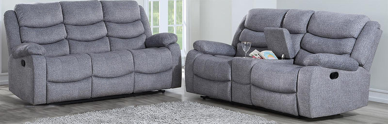 New Classic Furniture Granada Dual Recliner Sofa in Gray