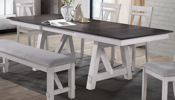 New Classic Furniture Maisie Dining Table in White/Brown image