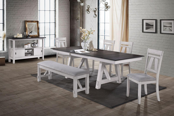 New Classic Furniture Maisie Bench in White Brown