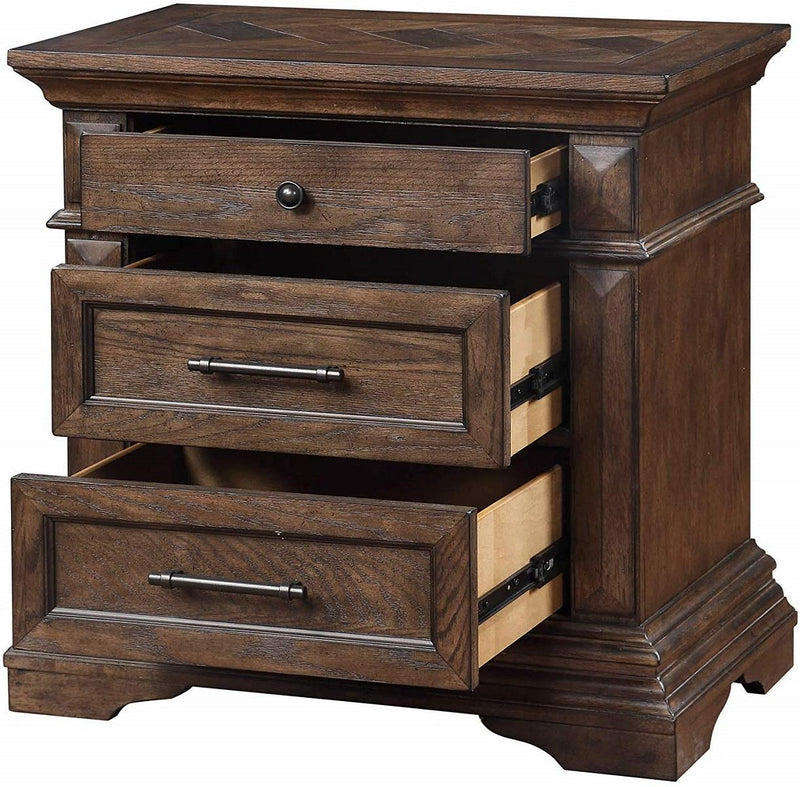 New Classic Furniture Mar Vista 3 Drawer Nightstand in Brushed Walnut