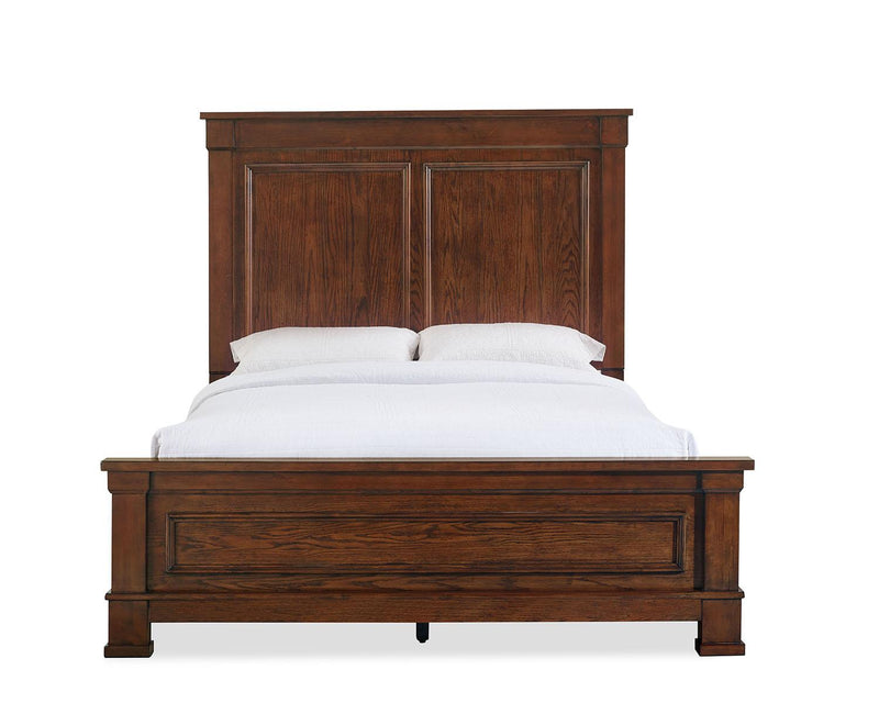 New Classic Furniture Providence Queen Panel Bed in Dark Oak