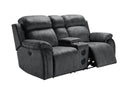 New Classic Furniture Tango Console Loveseat with Speaker and Power Footrest in Shadow
