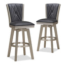 BERKELY 30" SWIVEL BAR STOOL-BLACK/PLATINUM