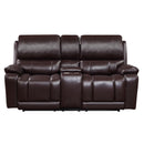 CICERO RECLINING CONSOLE LOVESEAT-BROWN
