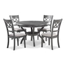 CORI ROUND DINING 5 PC SET-GRAY