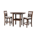 GIA 42" COUNTER DROP LEAF TABLE W/2 CHAIRS-CHERRY