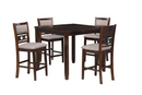 GIA 5PC 42" SQUARE COUNTER TABLE & 4 CHAIRS-CHERRY