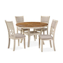 MITCHELL 5 PC DINING SET-TWO TONE BISQUE/BROWN