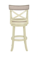 YORK 29" BAR STOOL-ANT WHITE W/FABRIC SEAT