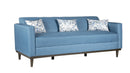 AIDEN SOFA W/3 THROW PILLOWS-BLUE